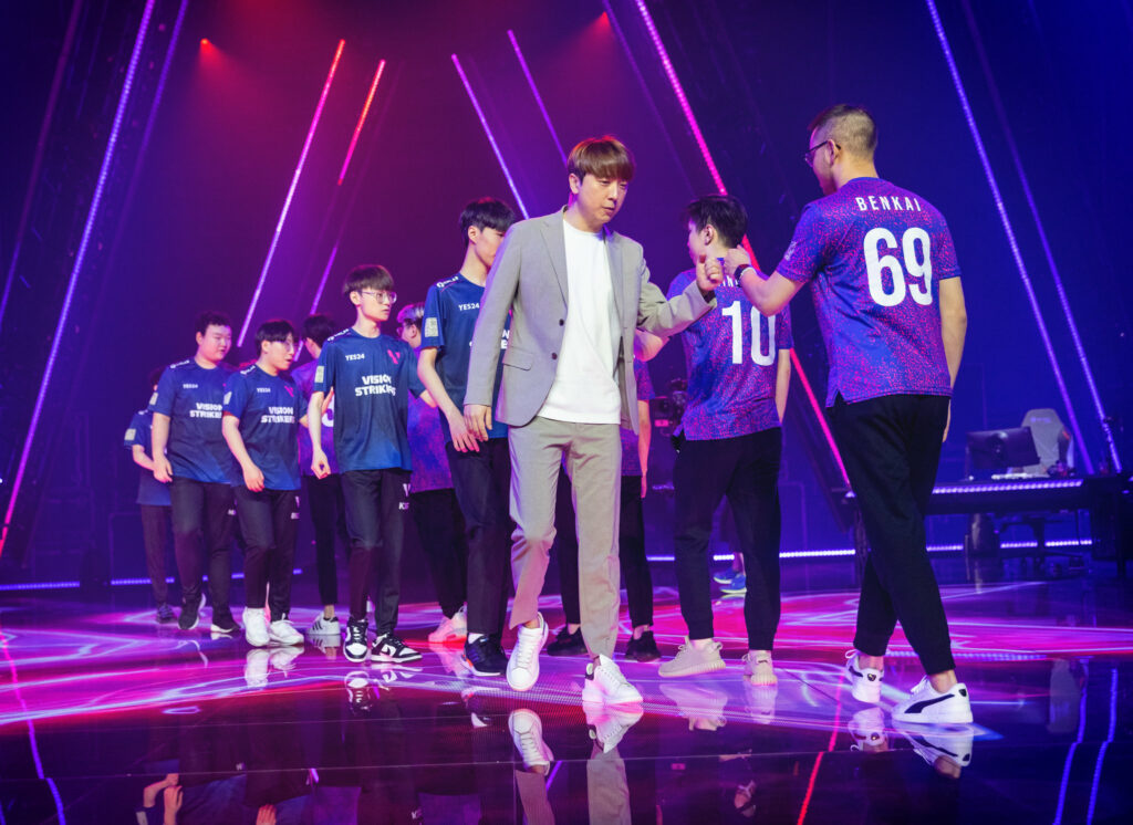 Vision Strikers versus Singapore's Paper Rex on their first encounter in Masters 3: Berlin(Photo courtesy of Colin Young-Wolff/Riot Games)