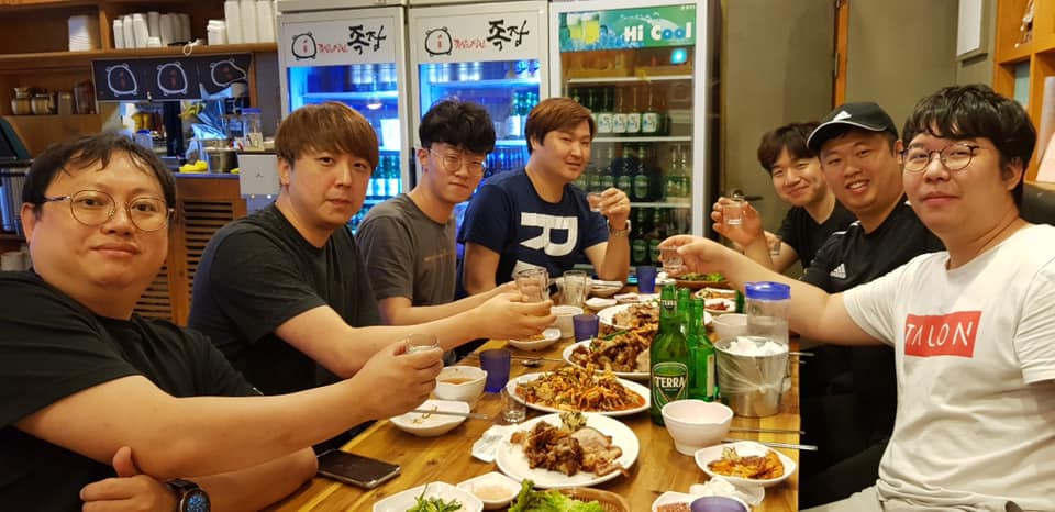 Vision Strikers & Quantum Strikers coaching staff & office staff first dinner gathering with termi, ARGENCY, glow and bail.