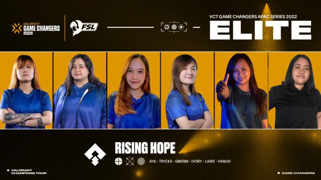 ex-Nigma Galaxy Female roster for Game Changers APAC Elite(Photo courtesy of VALORANT Esports/FSL)