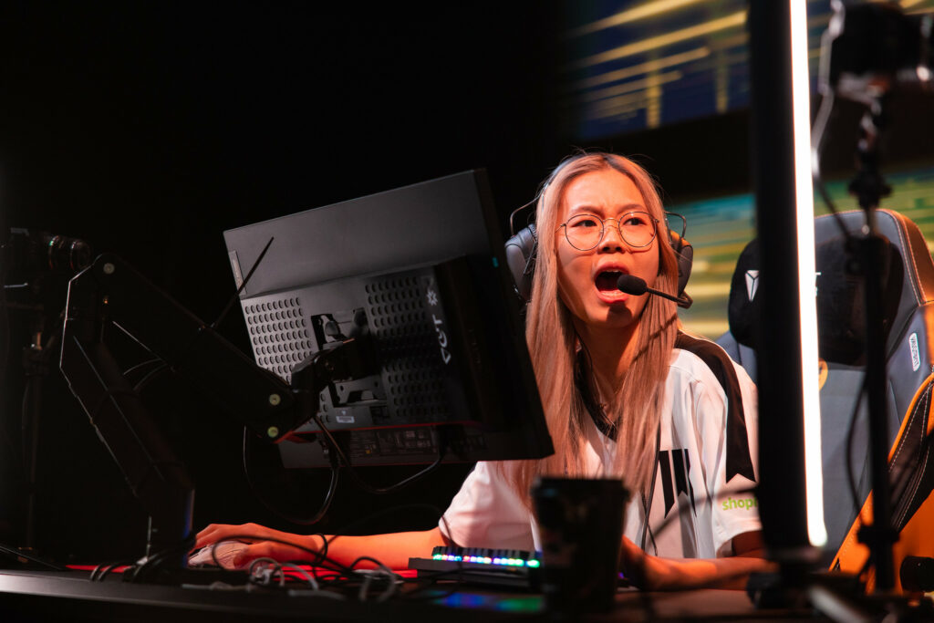 Diana "sonder" Zhang of Shopify Rebellion at the 2022 VALORANT Game Changers Championship(Photo courtesy of Adela Sznajder/Riot Games)