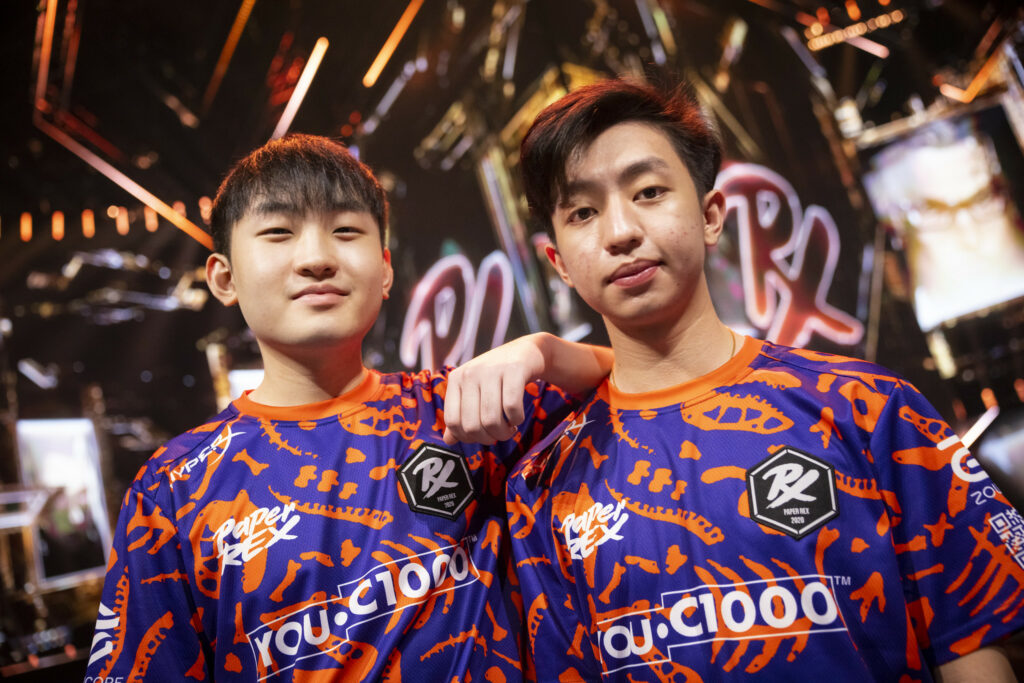 Jinggg (left) and f0rsakeN (right)(Photo courtesy of Colin Young-Wolff/Riot Games)