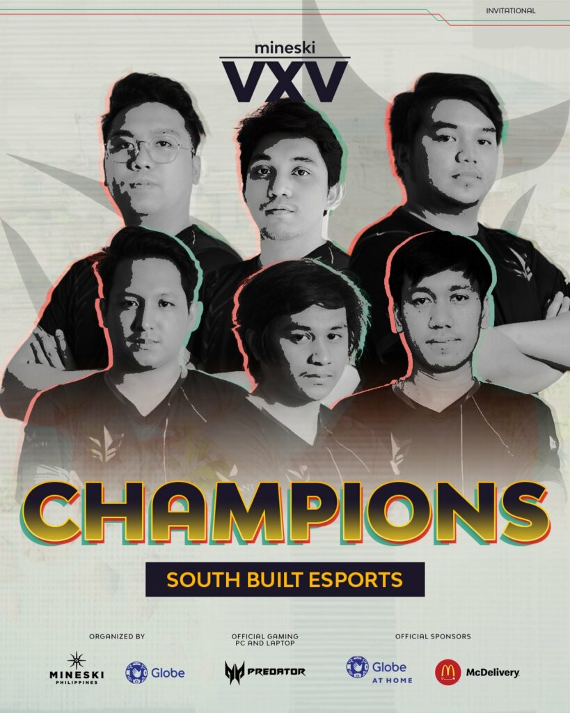 Mineski VxV Invitational Playoffs champions - South Built Esports(Photo courtesy of PPGL/Mineski)