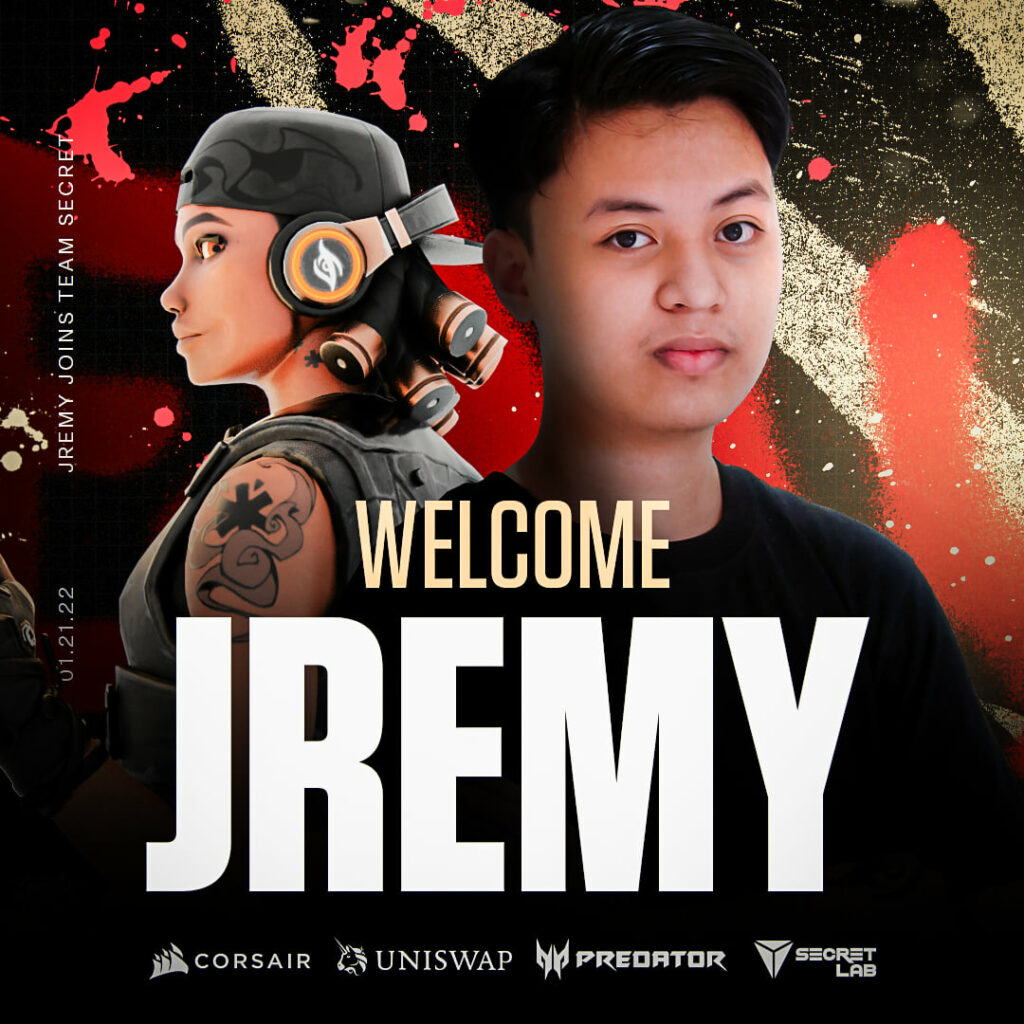 Jremy is Team Secret's new sixth player(Photo courtesy of Team Secret)