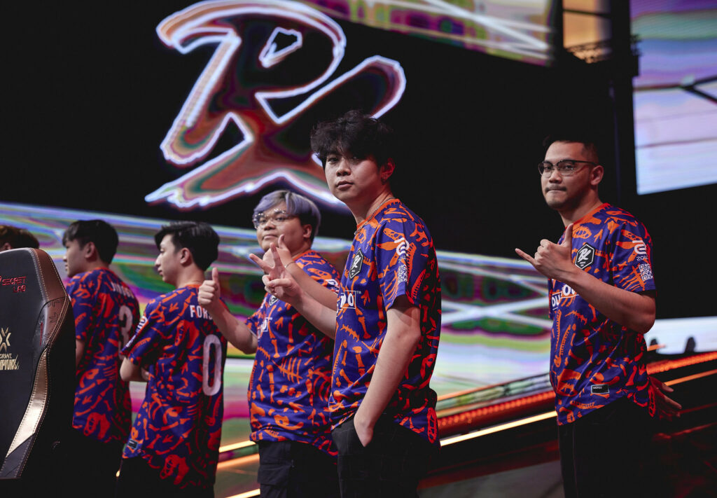 Paper Rex will fight for one of the four remaining playoff spots tomorrow(Photo courtesy of Lance Skundrich/Riot Games)