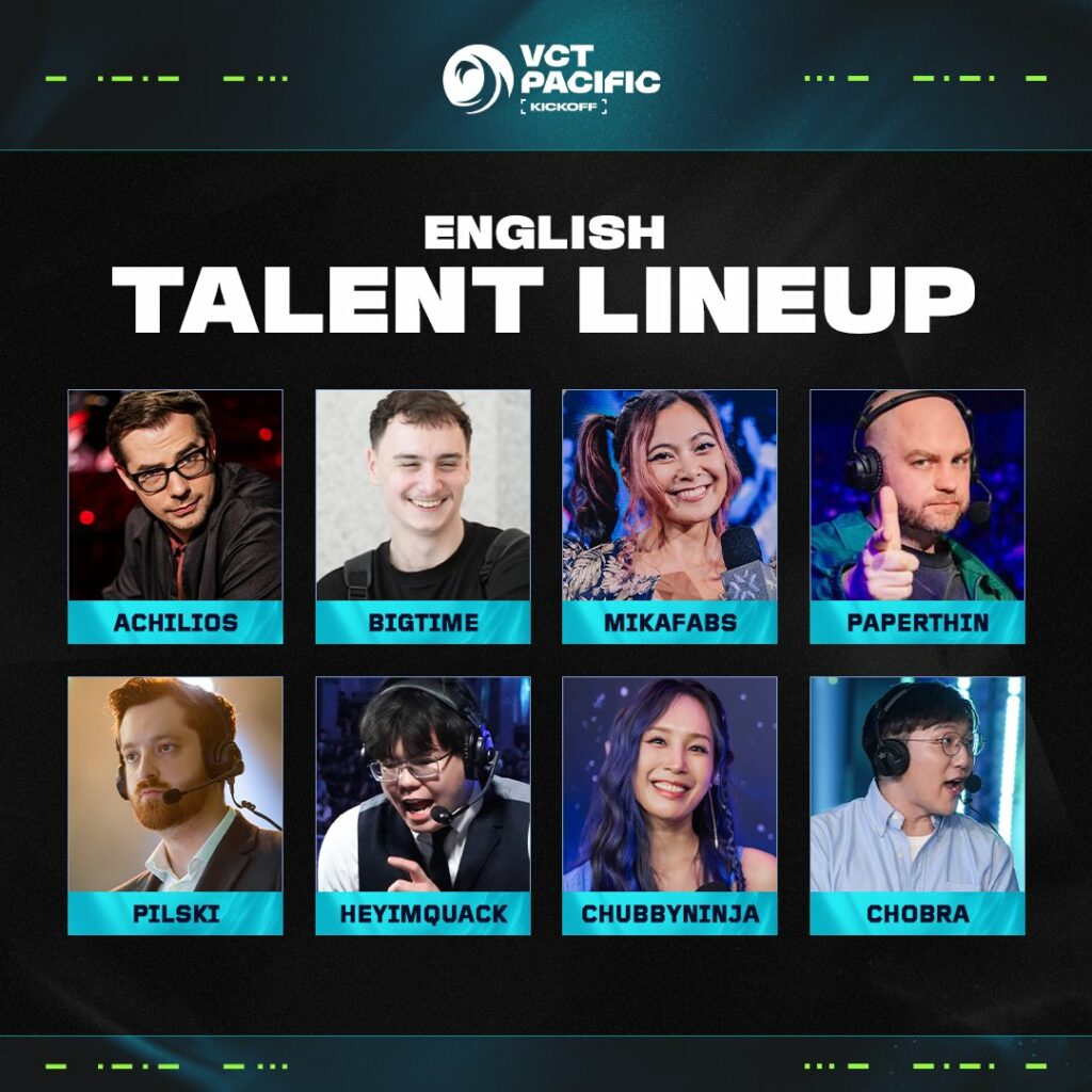 VCT Pacific Kickoff English Broadcast Talent(Photo courtesy of VCT Pacific)