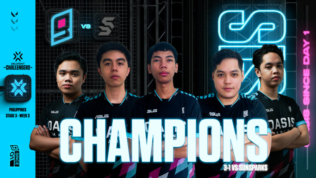 Oasis Gaming- The winner of VCT Philippines Stage 3 Challengers 3(Photo courtesy of Oasis Gaming)