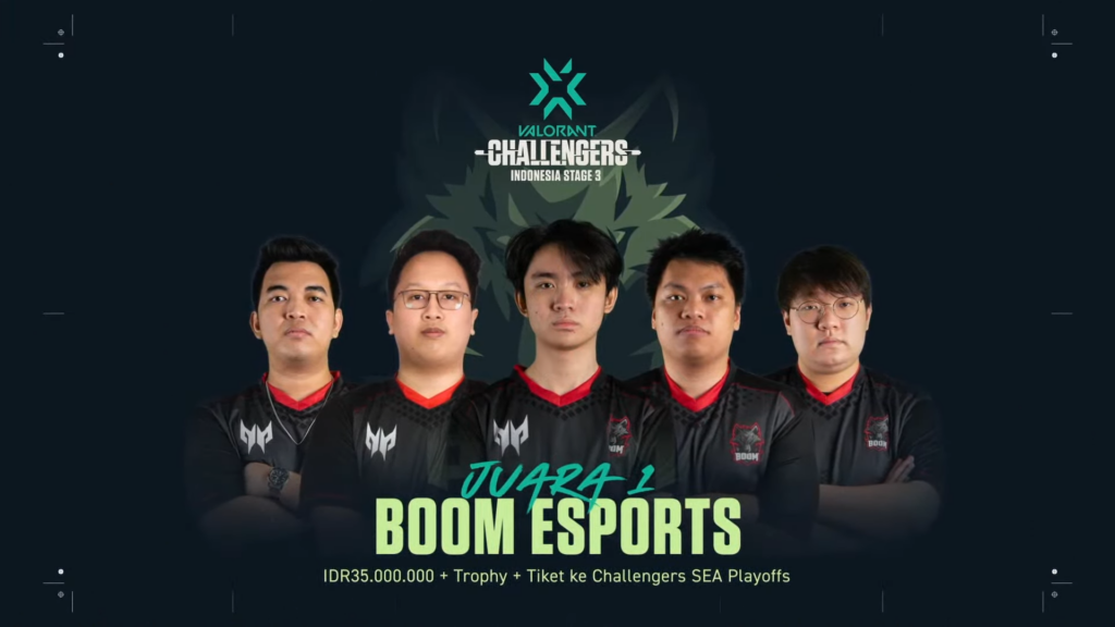 BOOM Esports - The winner of VCT Indonesia Stage 3 Challengers 3(Photo courtesy of VALORANT Esports Indonesia)