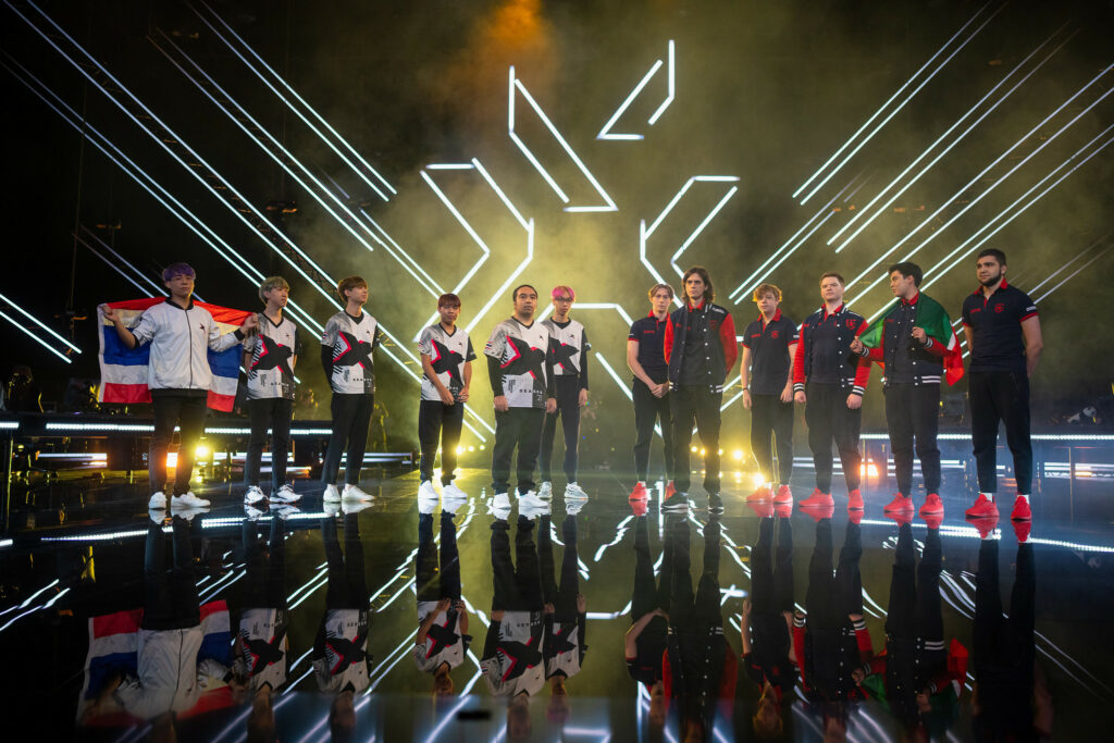 Thanamethk "Crws" Mahatthananuyut and co. (left) are no longer with X10 CRIT(Photo courtesy of Michal Konkol/Riot Games)